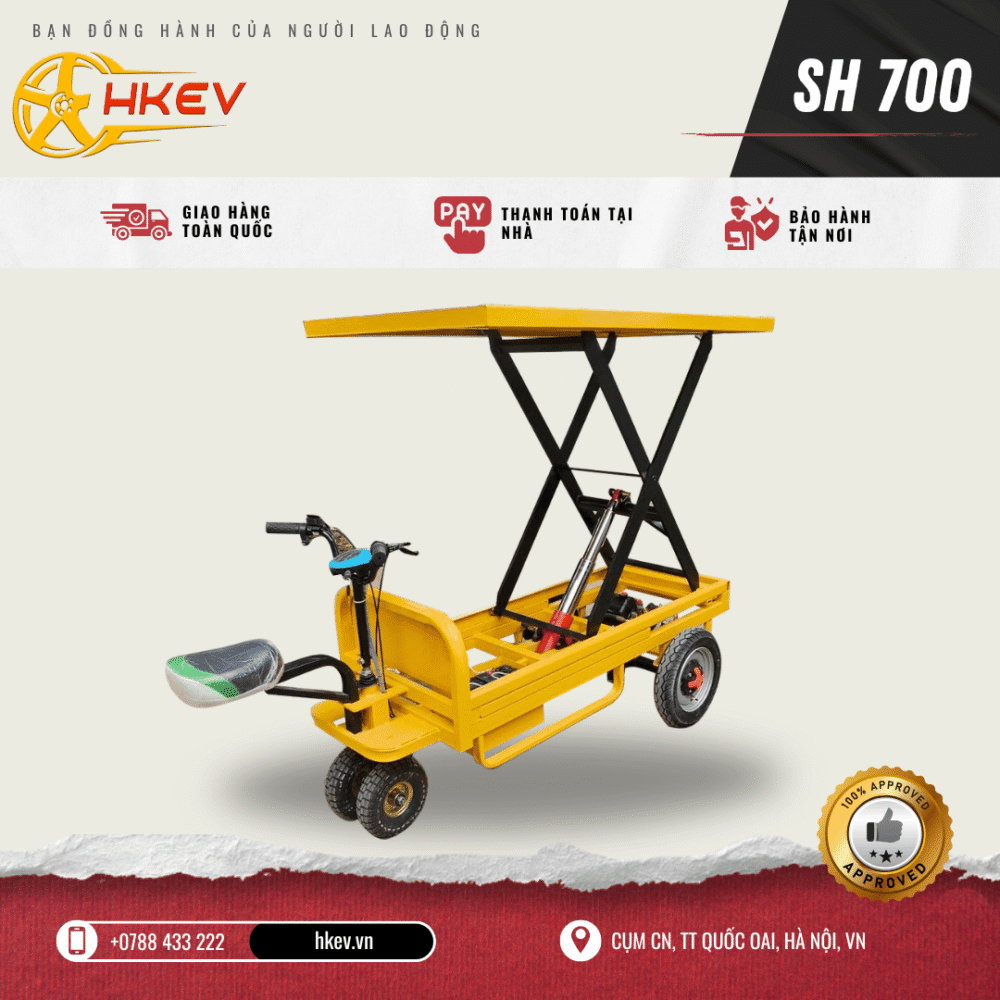 Xe điện nâng sàn SH 700, nâng 1.6m